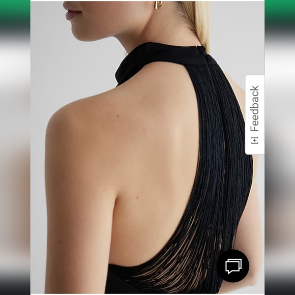 NWT Draped Halter Neck Fringe Back Top XS - Picture 4 of 6